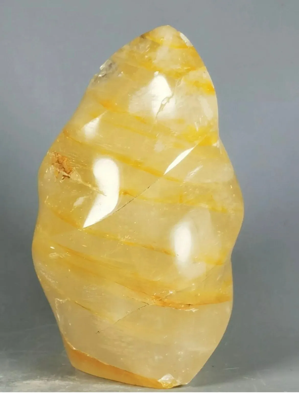 Golden Healer FIRE QUARTZ Hematoid Crystal Polished Flame Orbicular