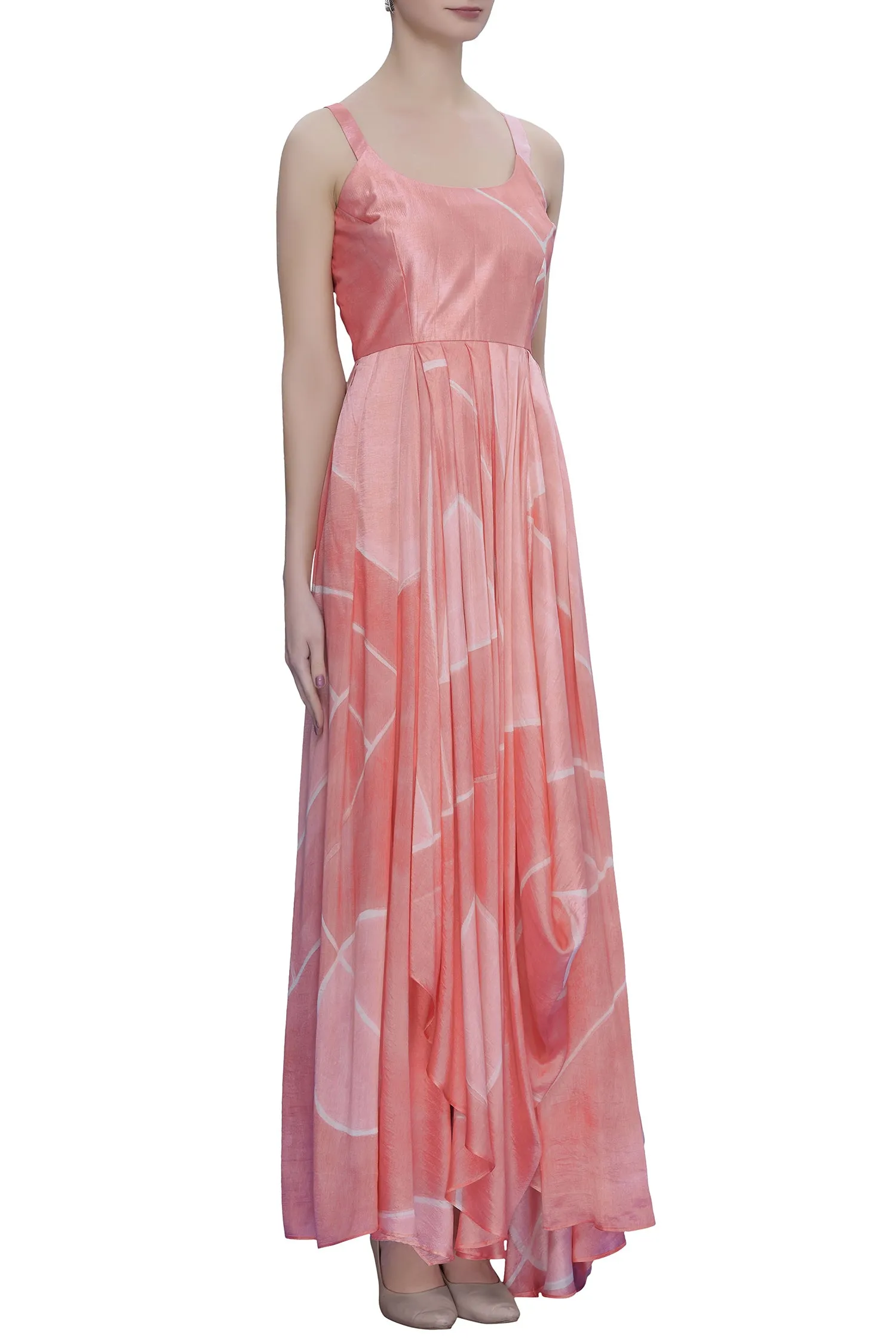 Hand Brush Painted Drape Maxi Dress