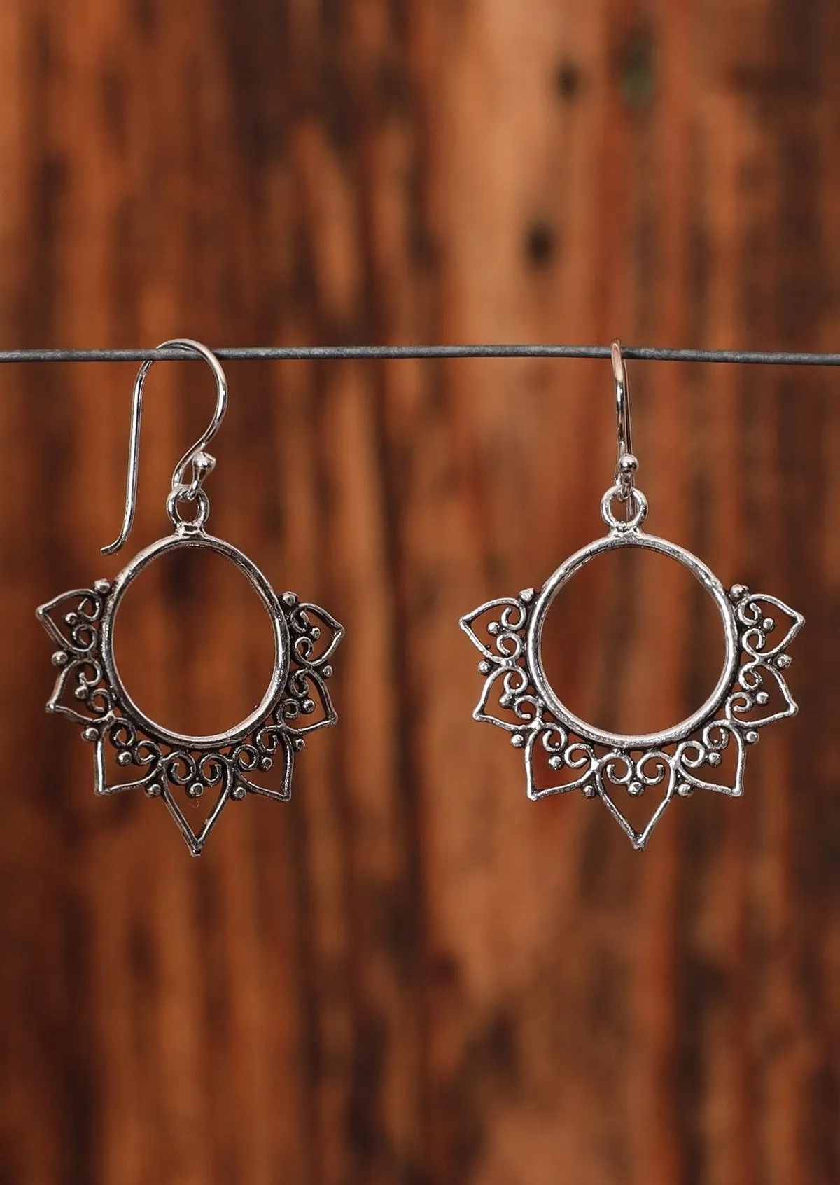 Heart Petal Silver Earrings