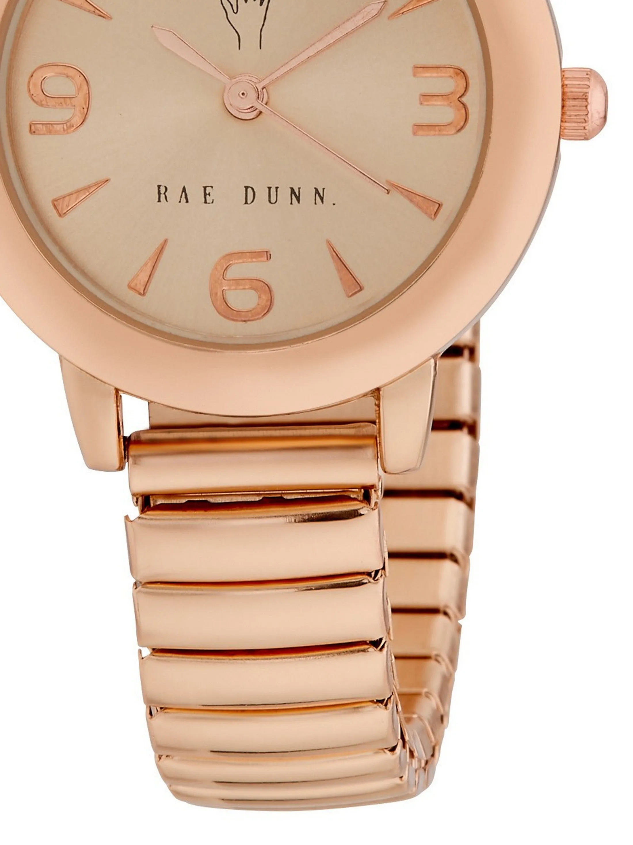 HEATHER Round Face Expandable Bracelet Watch in Rose Gold, 30mm