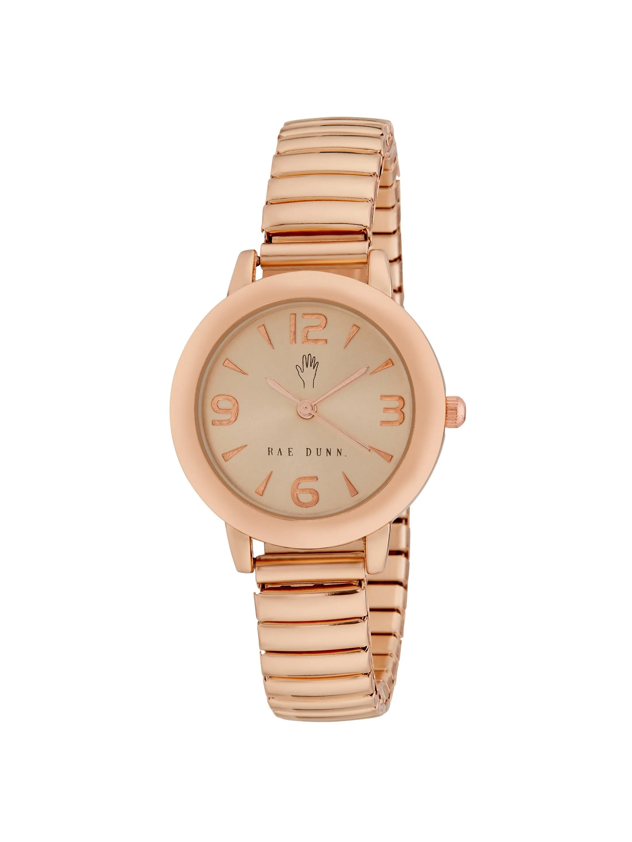 HEATHER Round Face Expandable Bracelet Watch in Rose Gold, 30mm