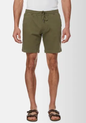 Higgers Cotton Twill Blend Army Green Shorts - BM23934