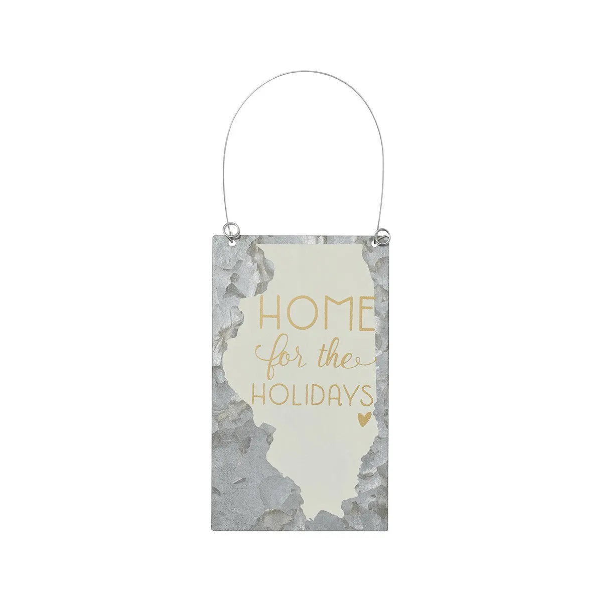 'Home For The Holidays' State Tin Ornament - Illinois