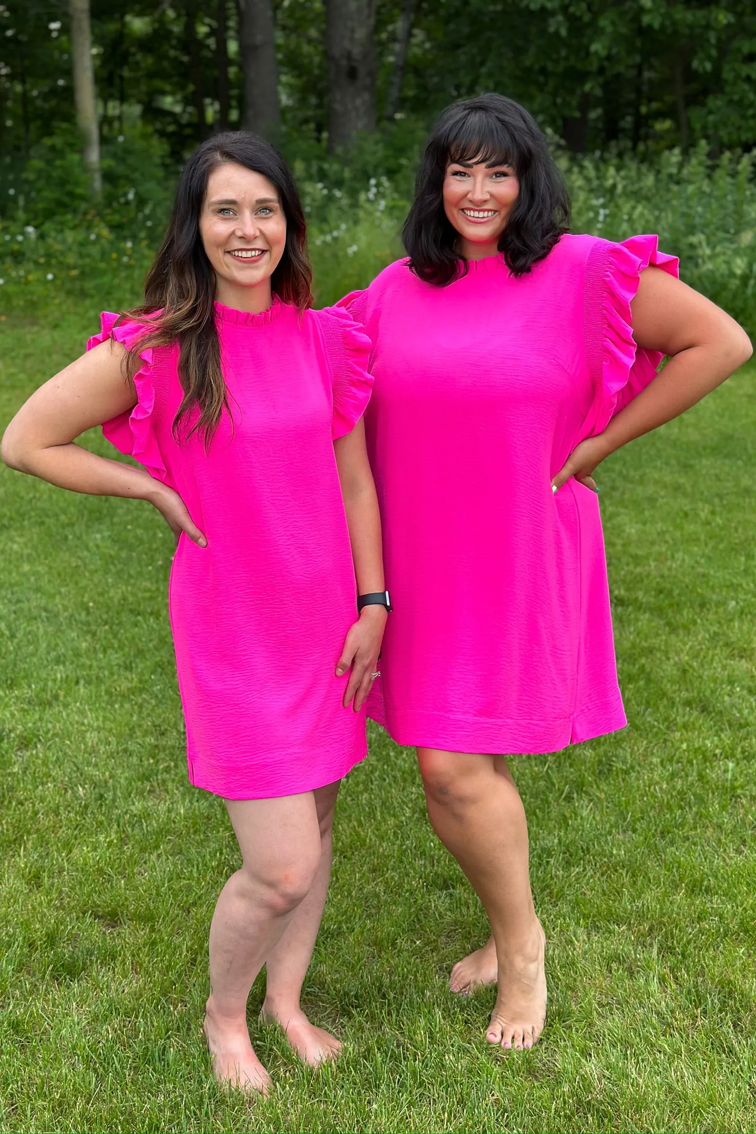 Hot Pink Ruffle Dress