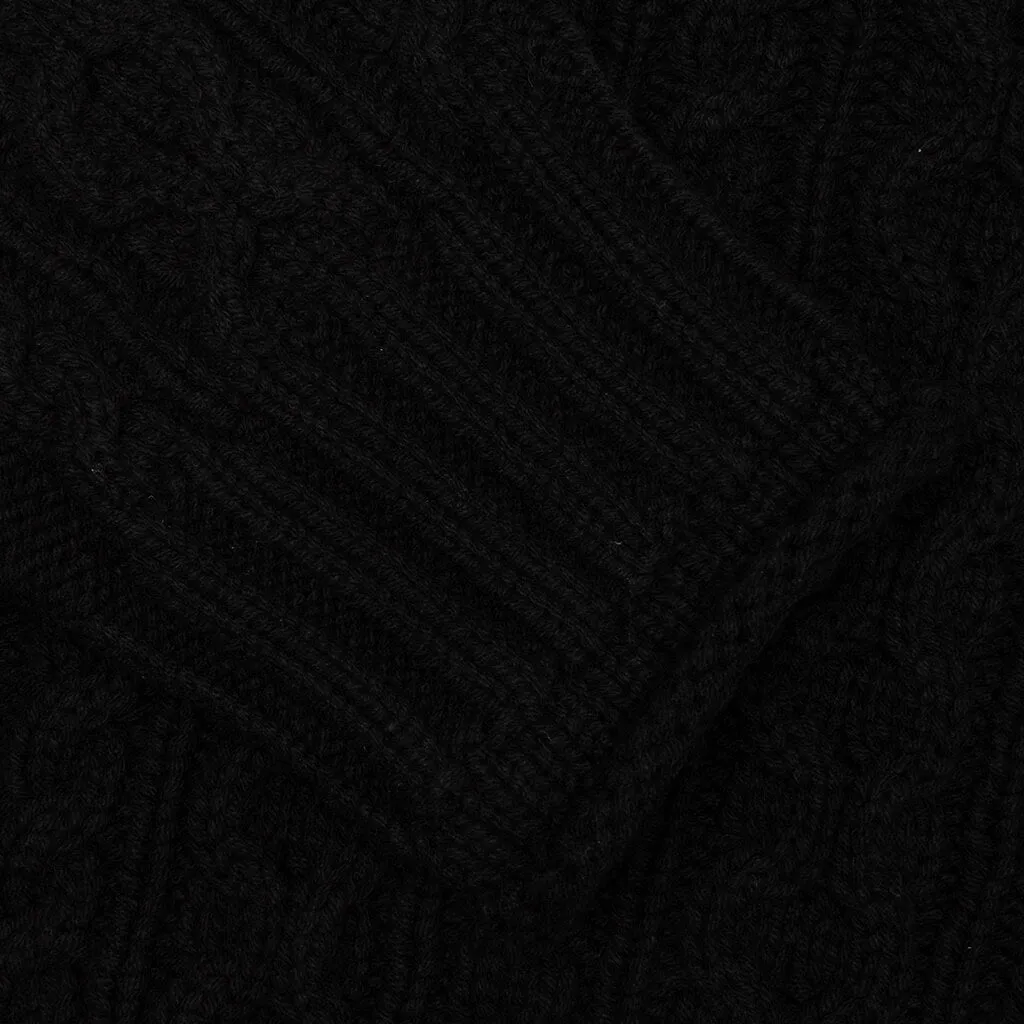 HTG Cable Knit Jumper Sweater - Black