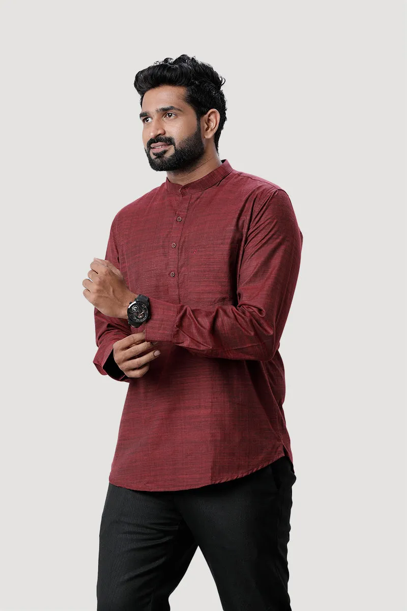 Iconic - Red Short Kurta for Men | Uathayam