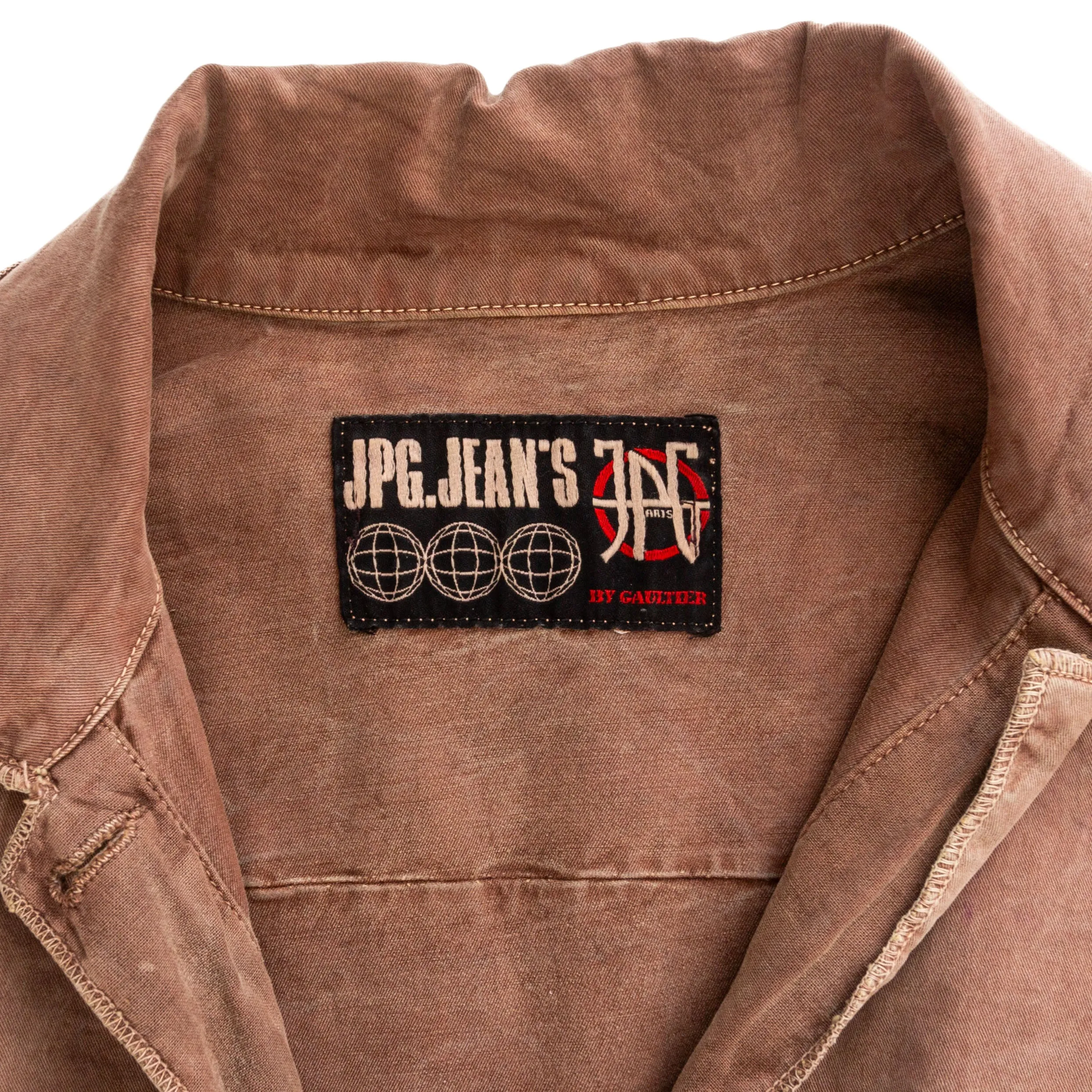 JPG Jeans 2000s Brown Cotton Reverse Stitch Flap Pocket Jacket