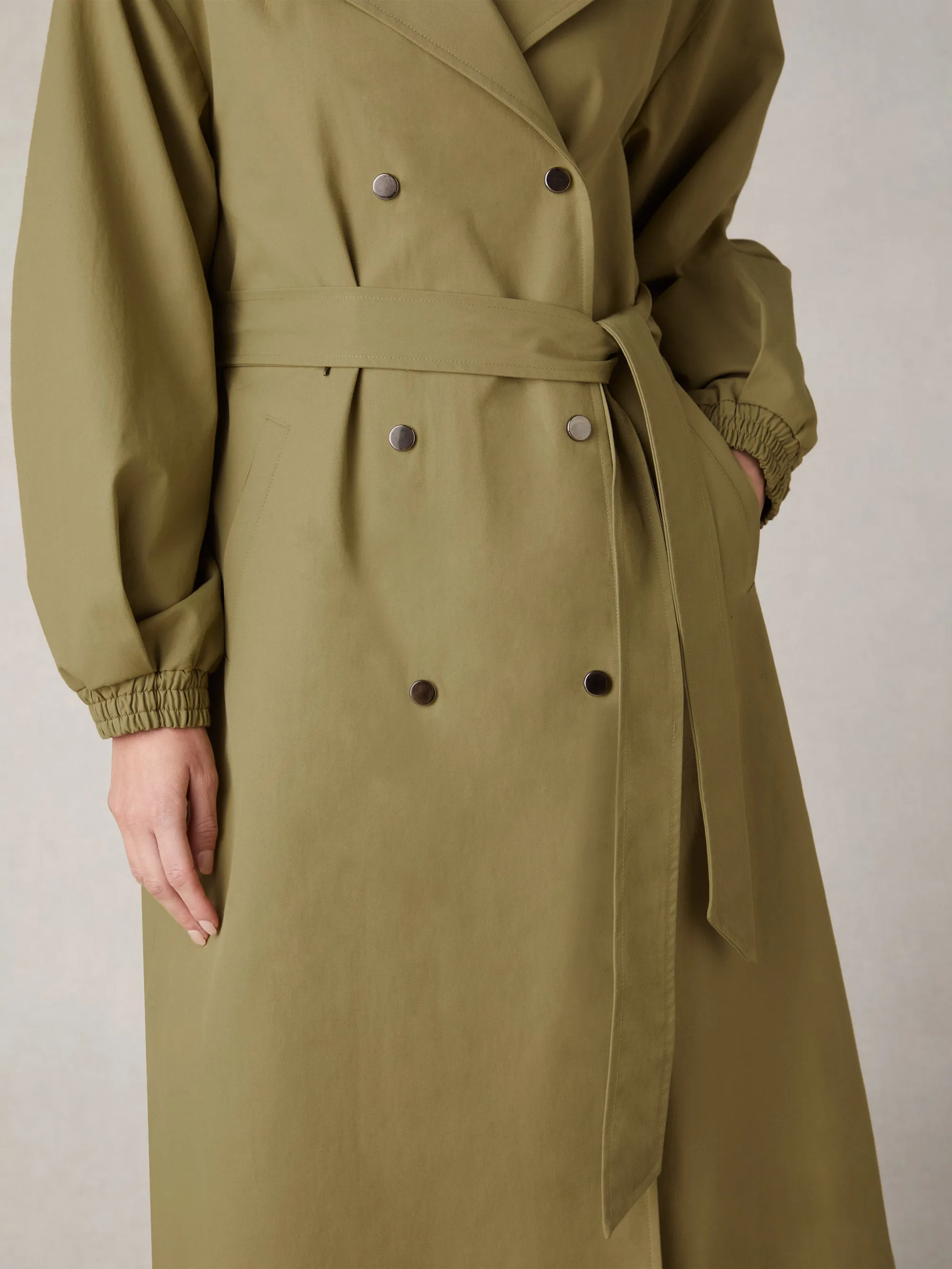 Khaki Belted Trench Coat