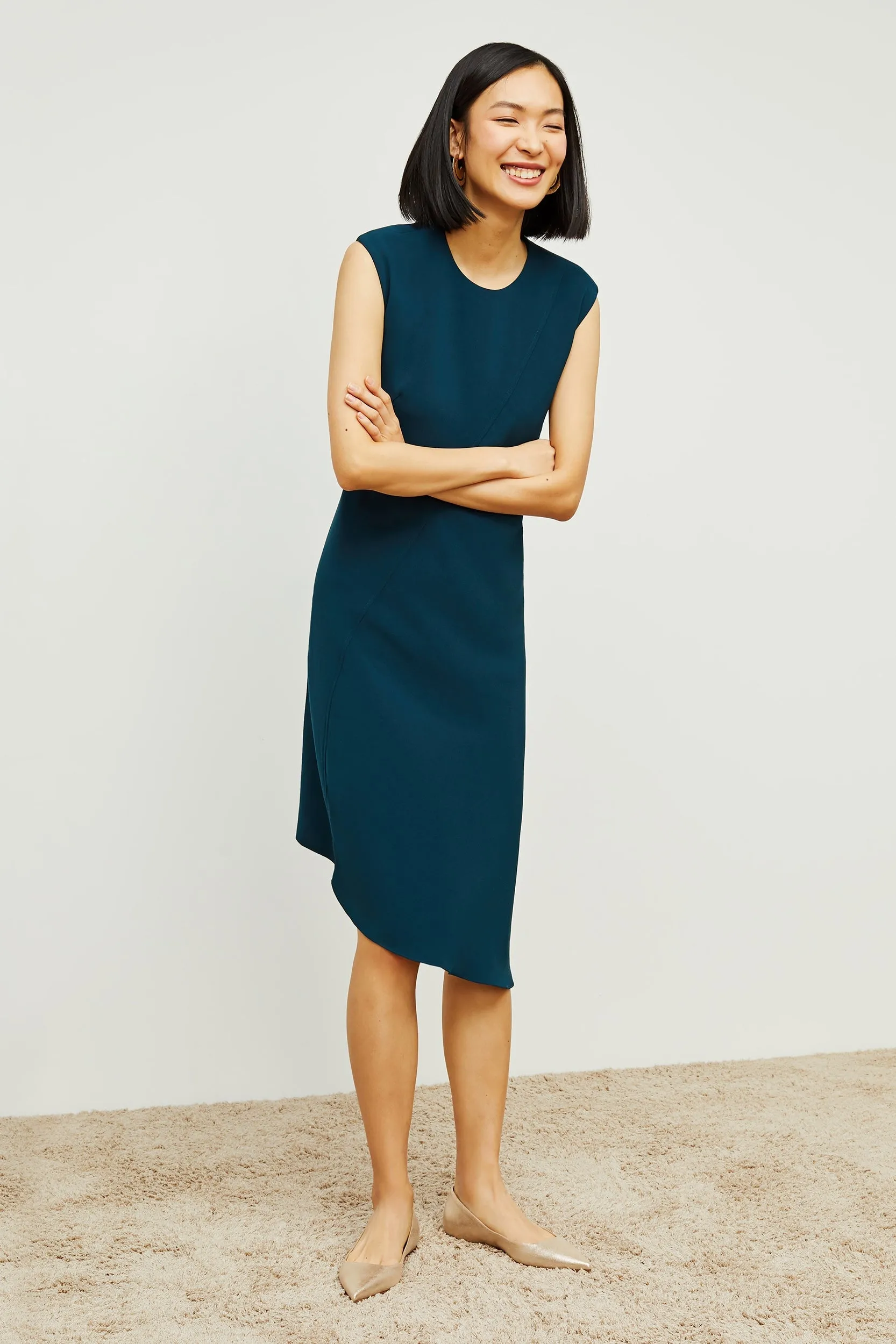 Lara Dress - Heavy Crepe :: Rainforest