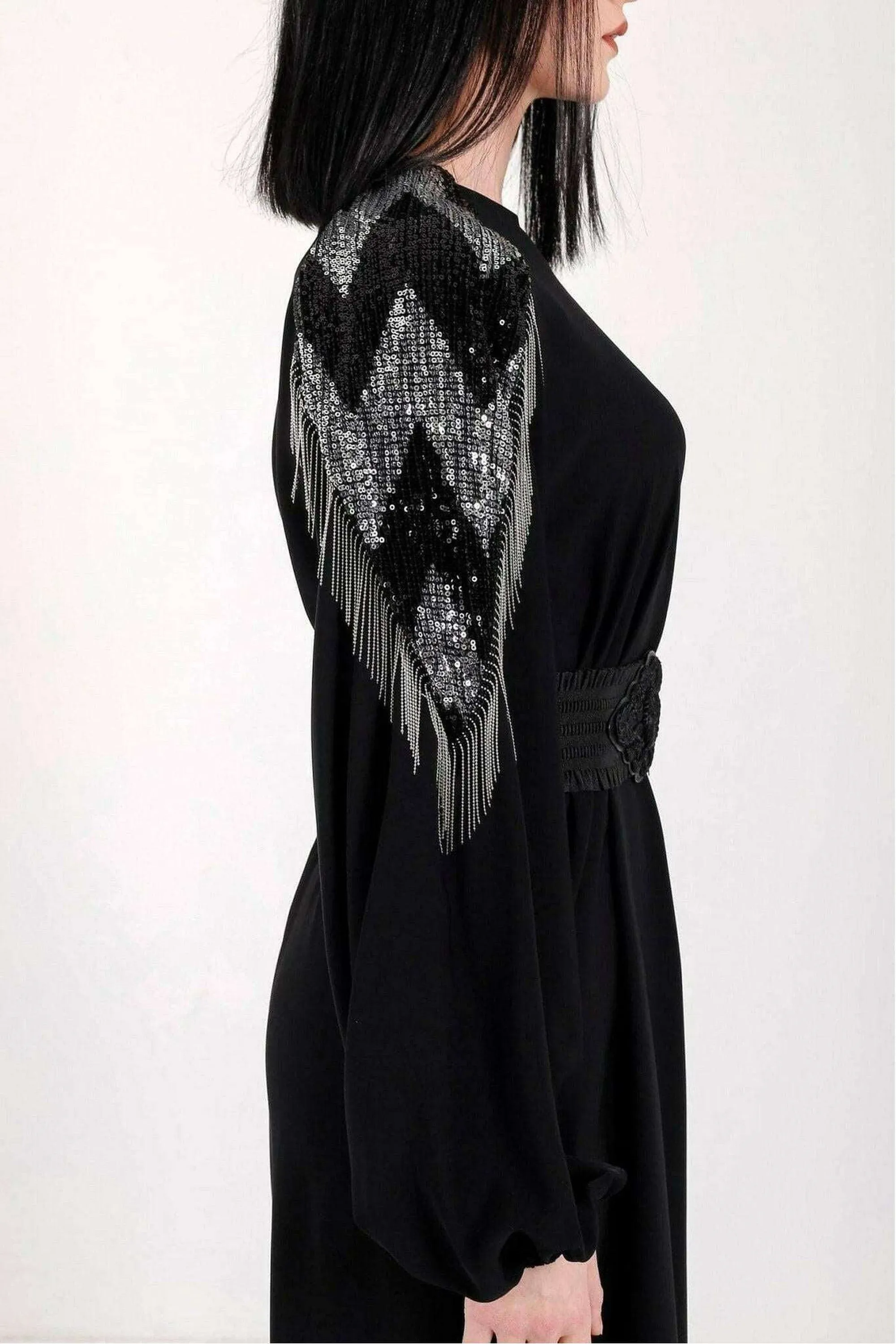 Lara Long Maxi Abaya in Black