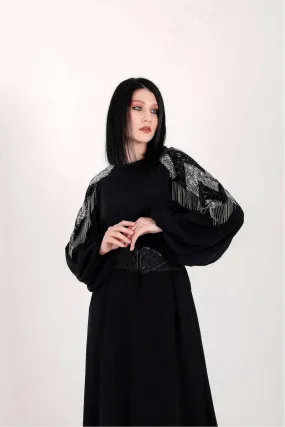 Lara Long Maxi Abaya in Black