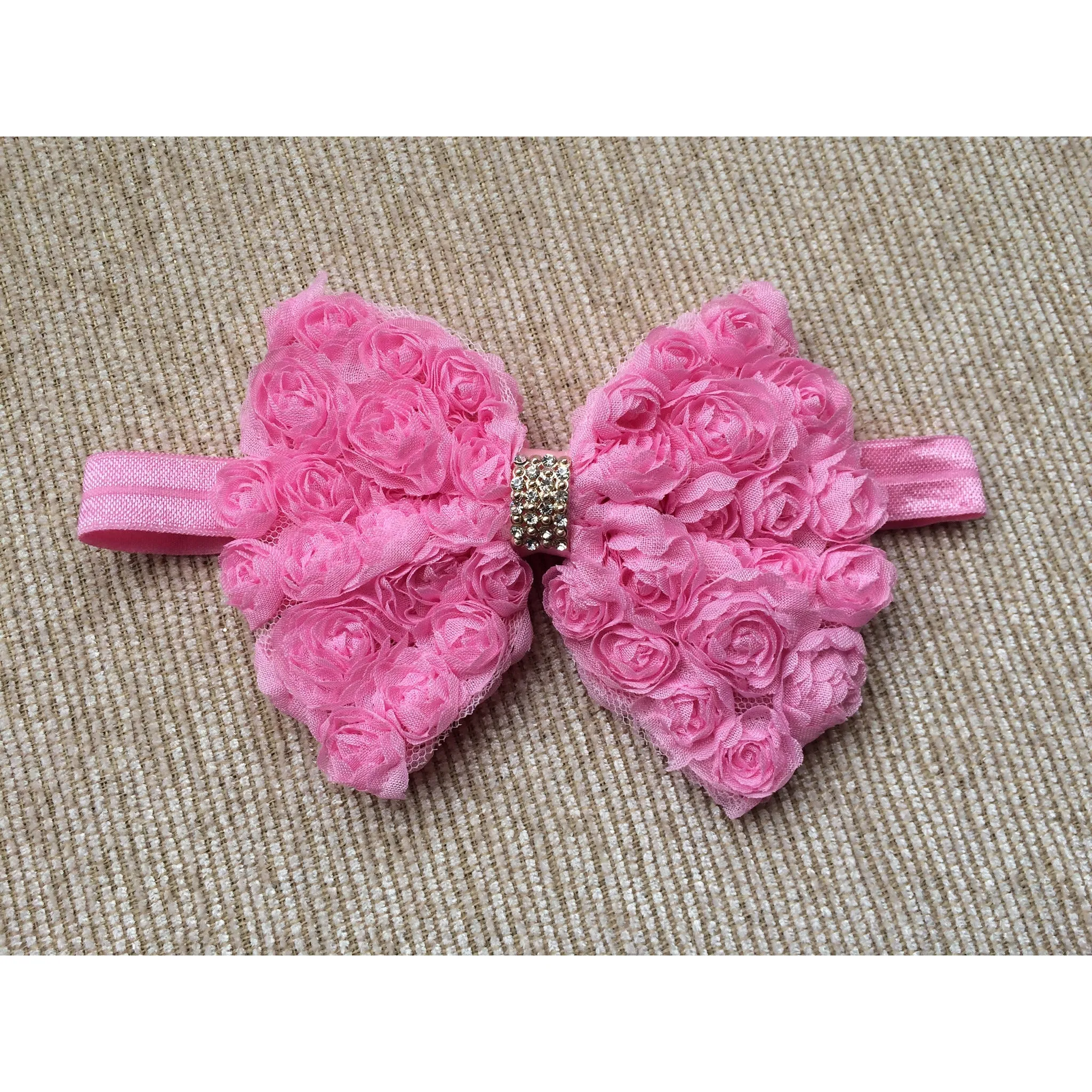 Large Pink Rosette Headband