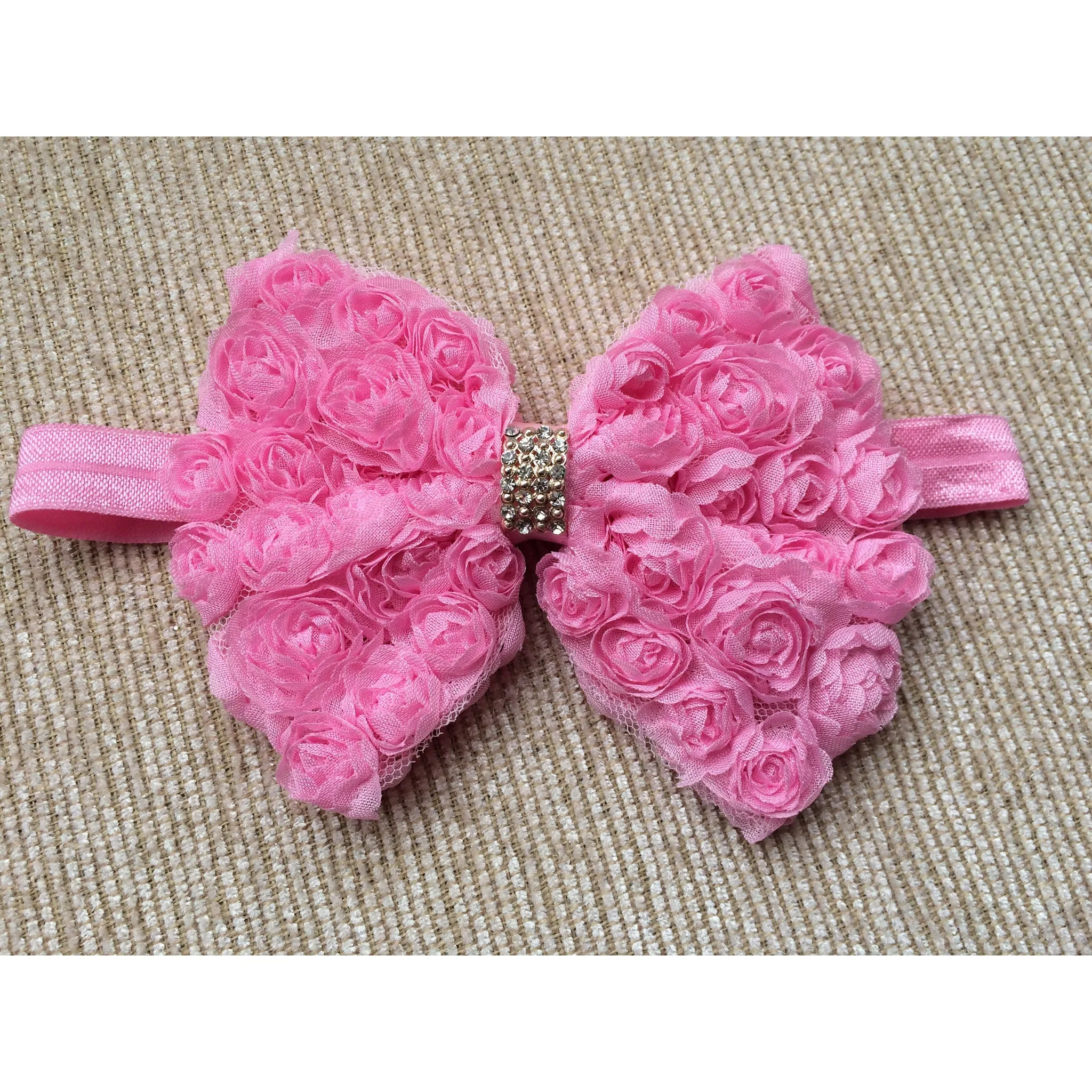 Large Pink Rosette Headband