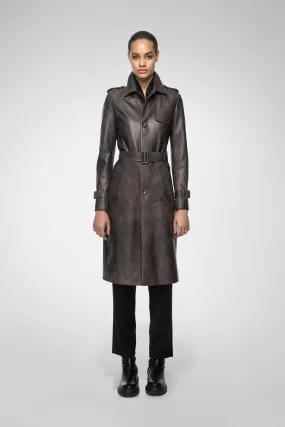 Madyson - Anthracite Leather Coat