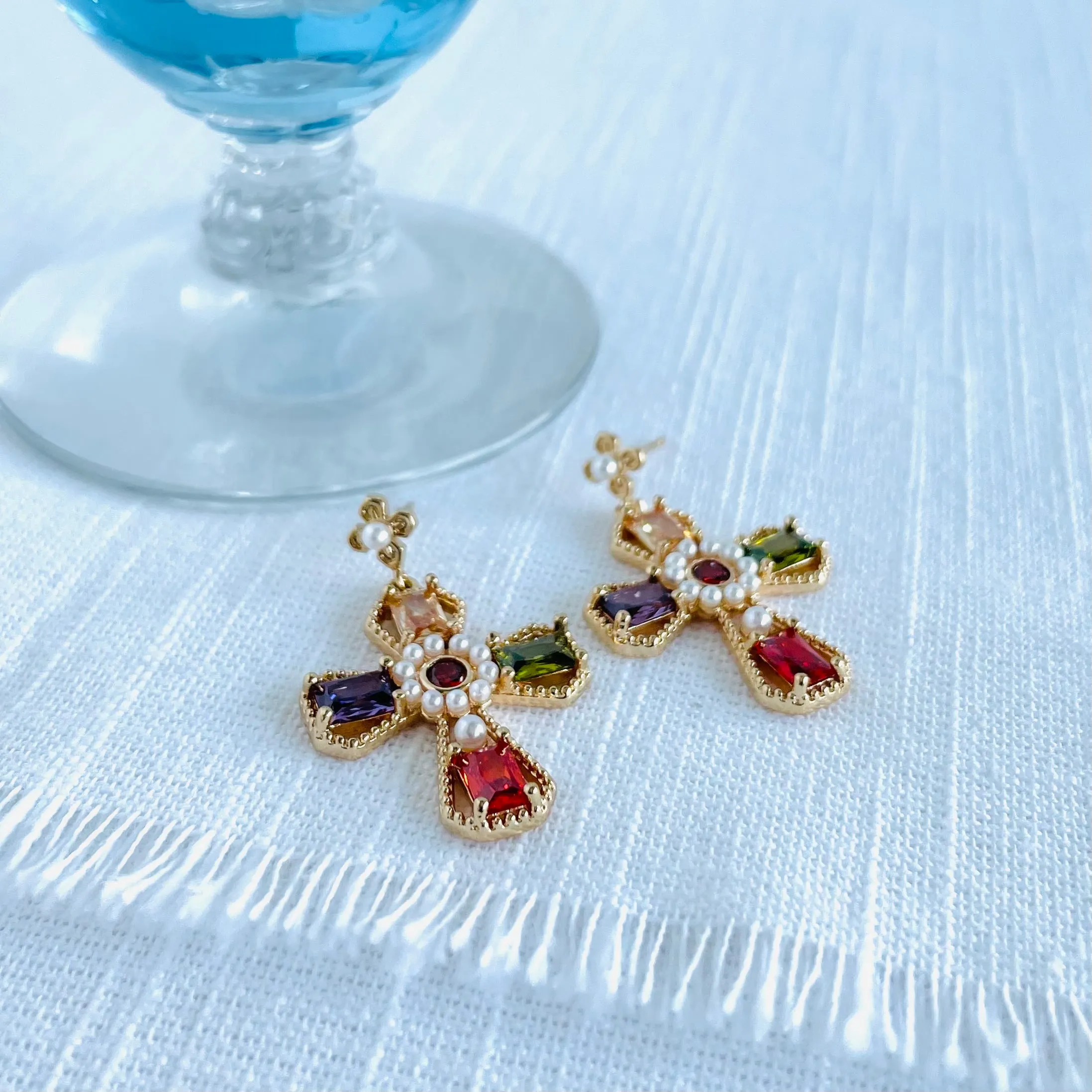 Medici Cross Earrings