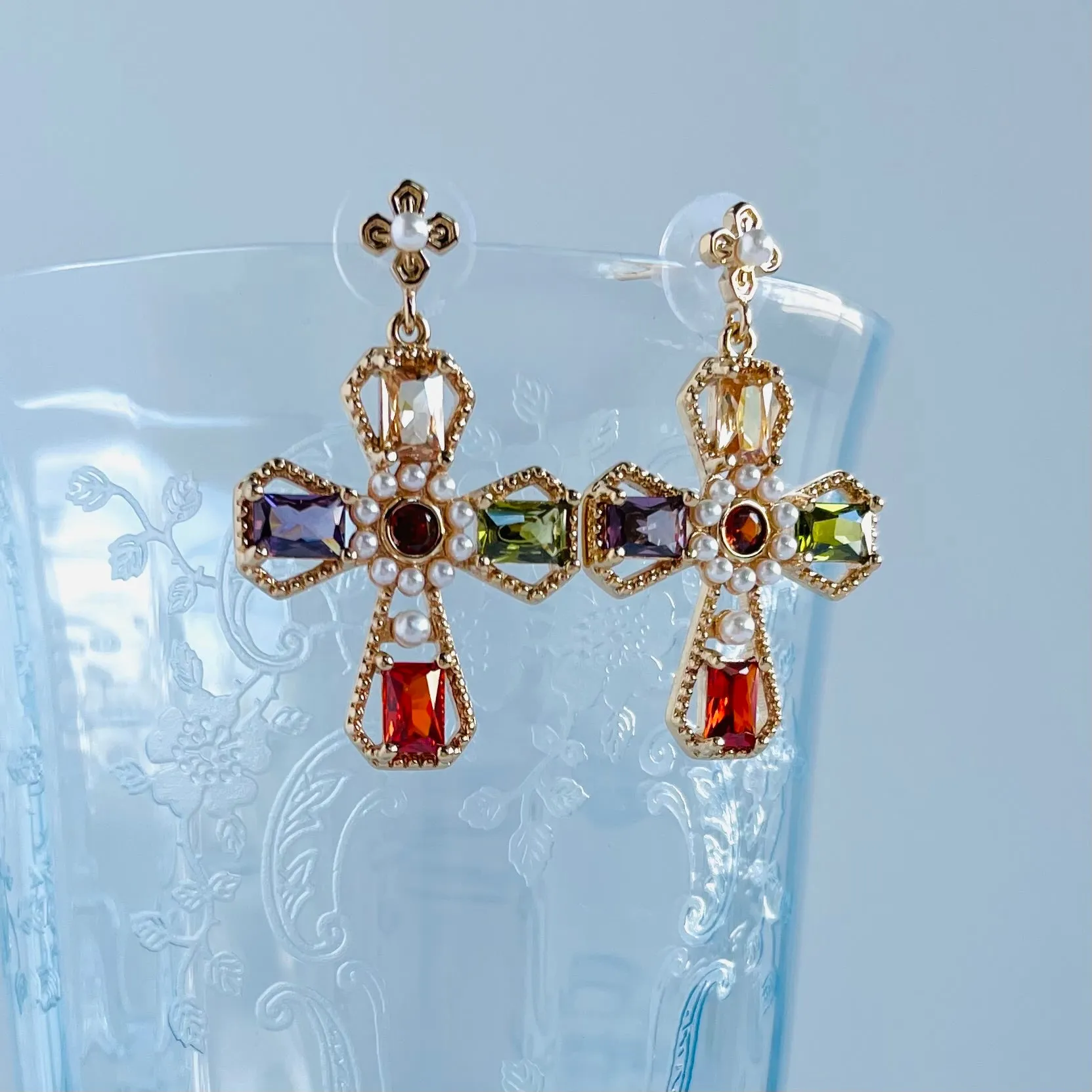 Medici Cross Earrings