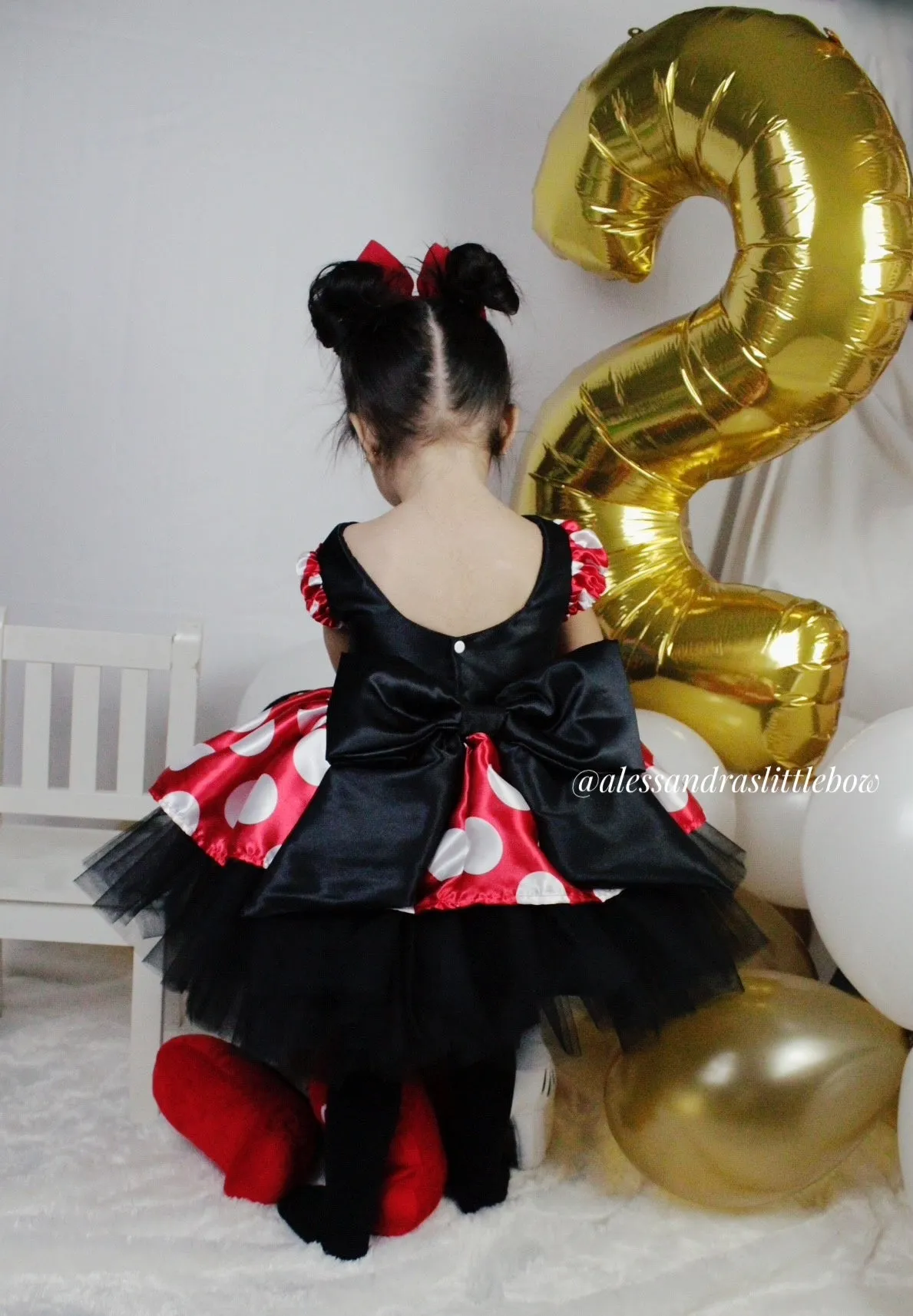 Minnie Mouse Couture Dress in Black and Red