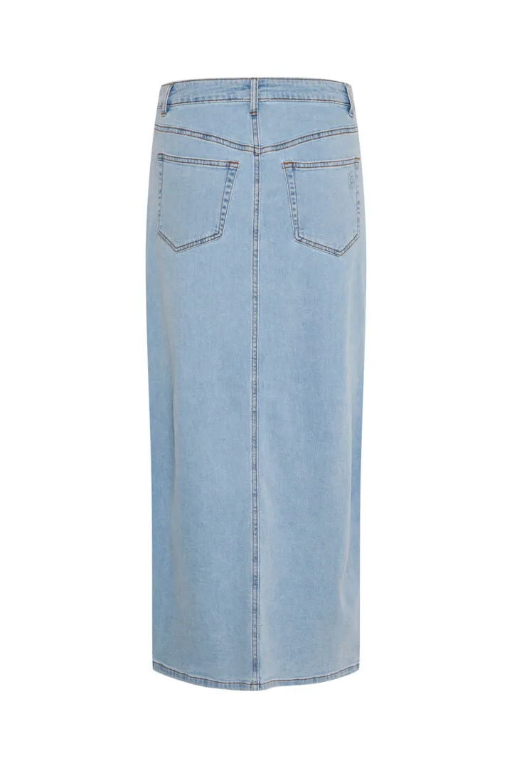 My Essential Wardrobe Lara Skirt in Light Blue Wash