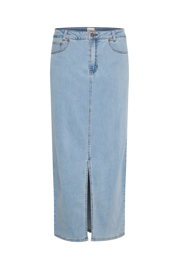 My Essential Wardrobe Lara Skirt in Light Blue Wash