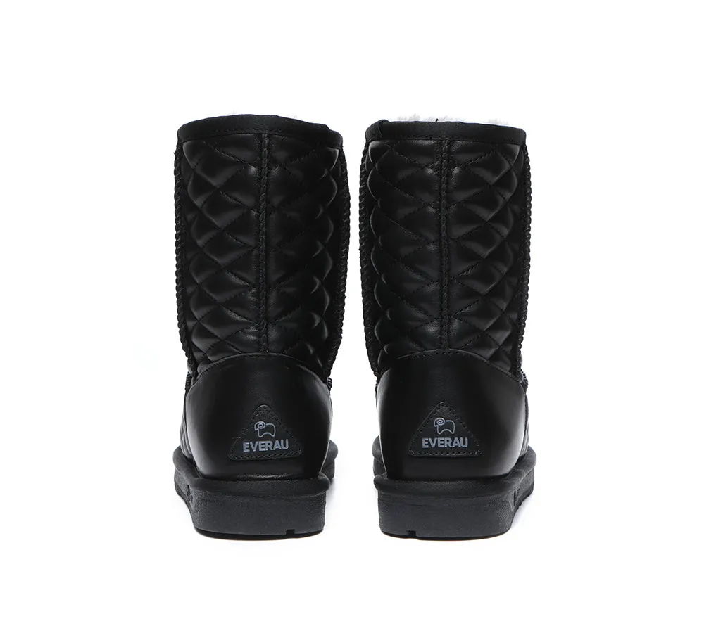 Nappa Diamond Pattern Short Sheepskin Boots Women Ridgeway