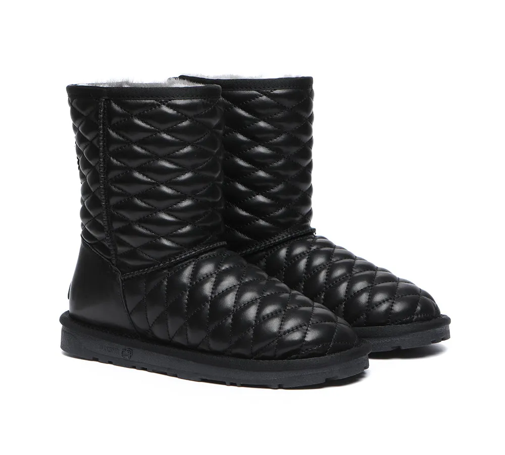 Nappa Diamond Pattern Short Sheepskin Boots Women Ridgeway