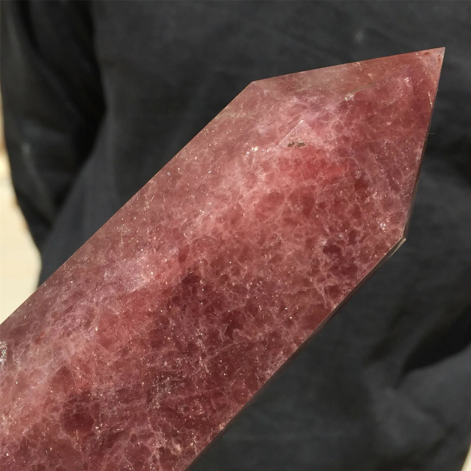 Natural strawberry gemstone quartz tower point obelisk