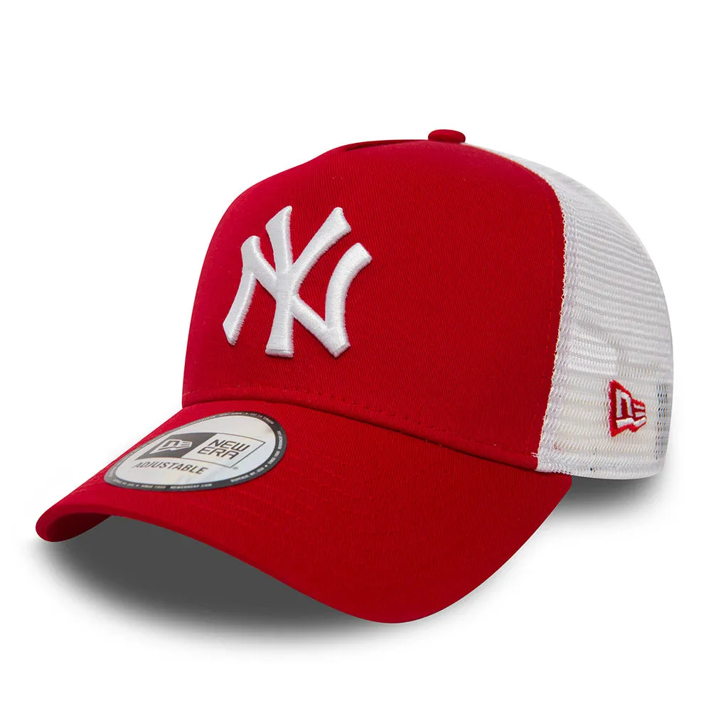 NEW ERA New York Yankees Clean Red A-Frame Trucker Cap