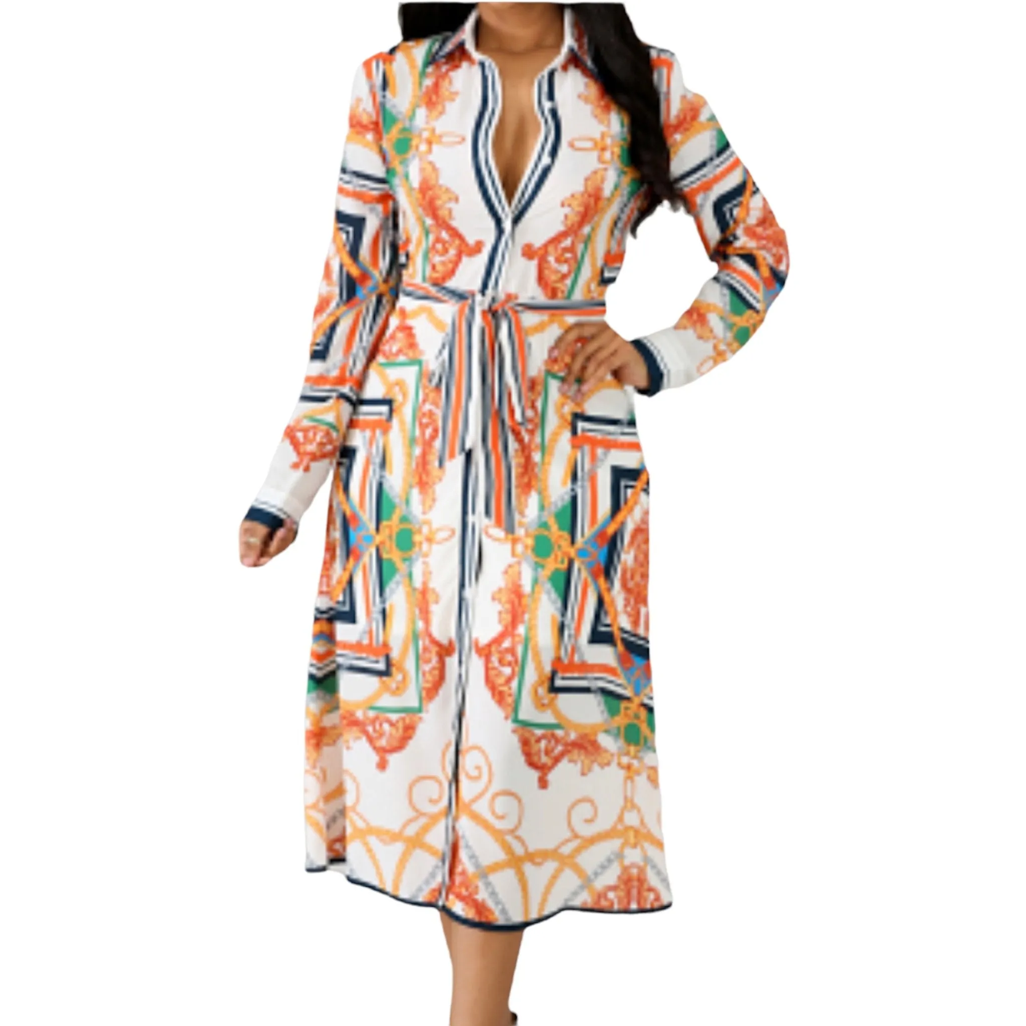 New Gorgeous Print Versatile Midi Dress or Duster