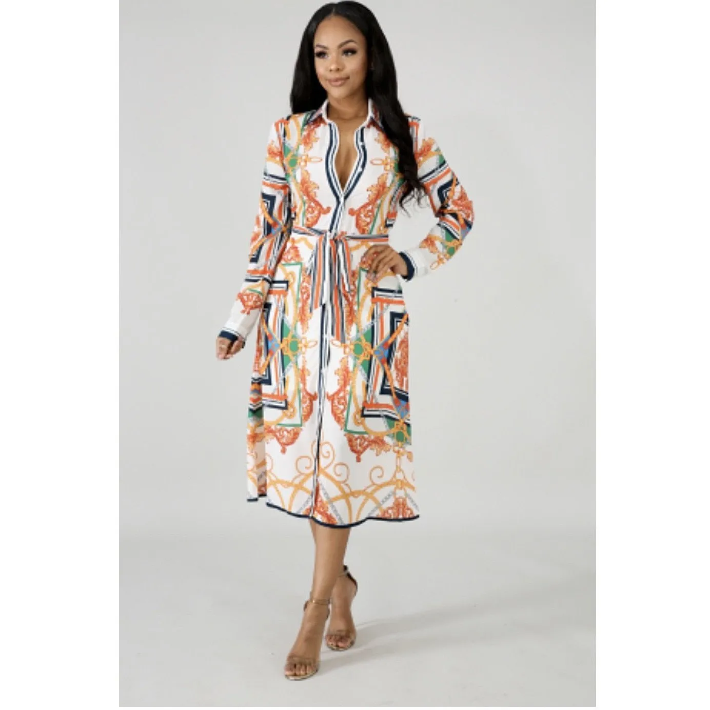 New Gorgeous Print Versatile Midi Dress or Duster