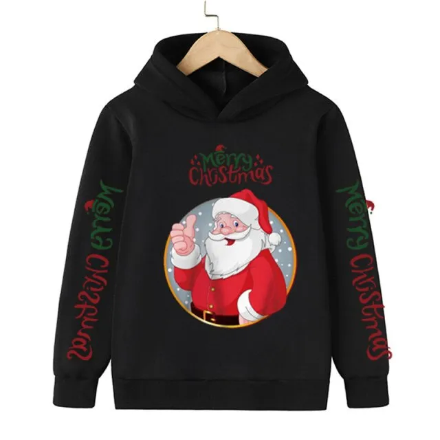 New Santa sweater cartoon blouse Merry Christmas old man hoodie cotton children&#39;s clothing children boy clothes 4-14 years 2022