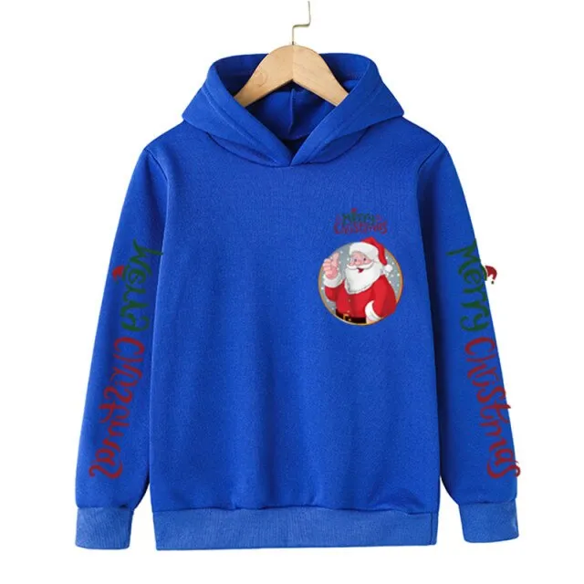 New Santa sweater cartoon blouse Merry Christmas old man hoodie cotton children&#39;s clothing children boy clothes 4-14 years 2022