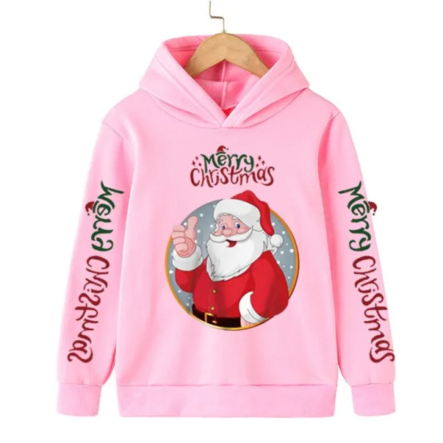 New Santa sweater cartoon blouse Merry Christmas old man hoodie cotton children&#39;s clothing children boy clothes 4-14 years 2022