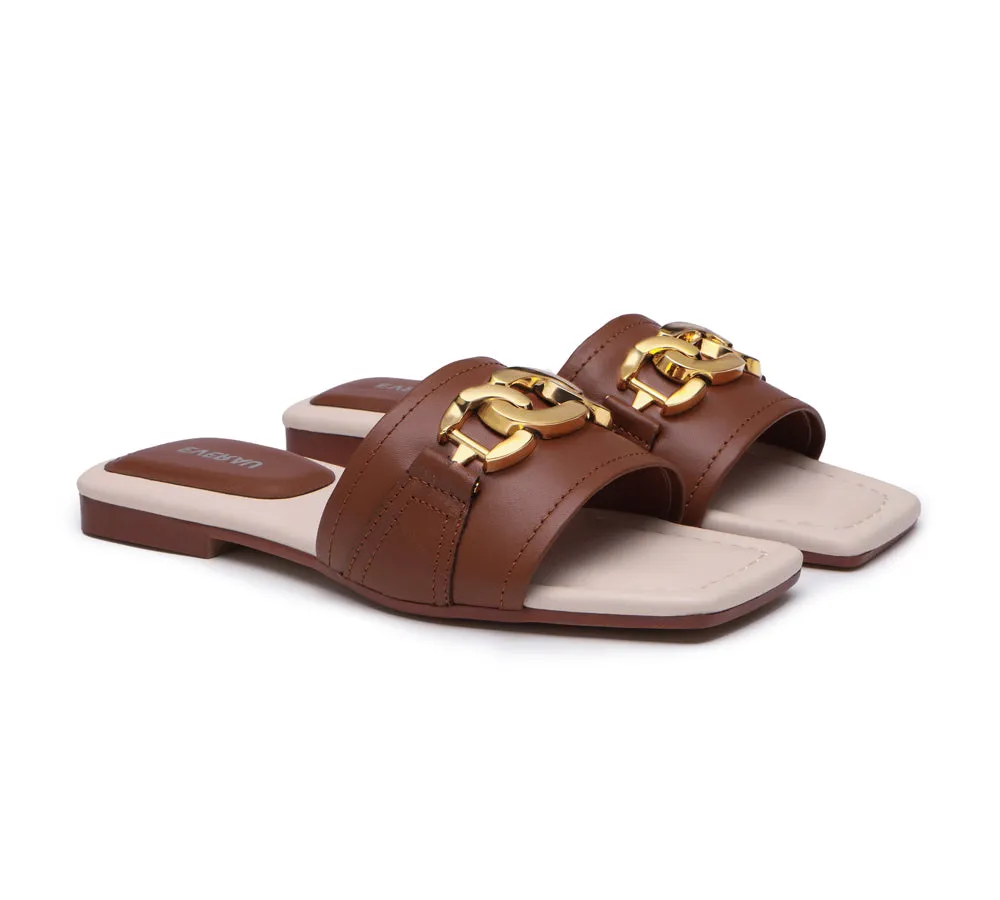 Open Toe Leather Flat Sandals Women Chela