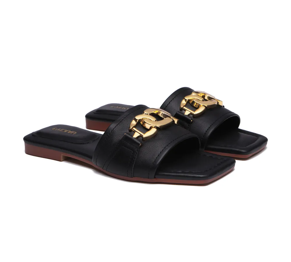 Open Toe Leather Flat Sandals Women Chela