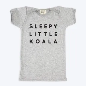 Organic Baby Sleepy Koala T-shirt - Grey Marle