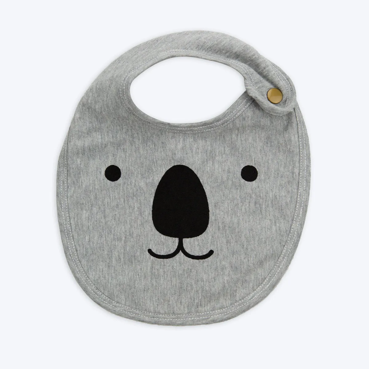 Organic Cotton Koala Bib - Grey Marle