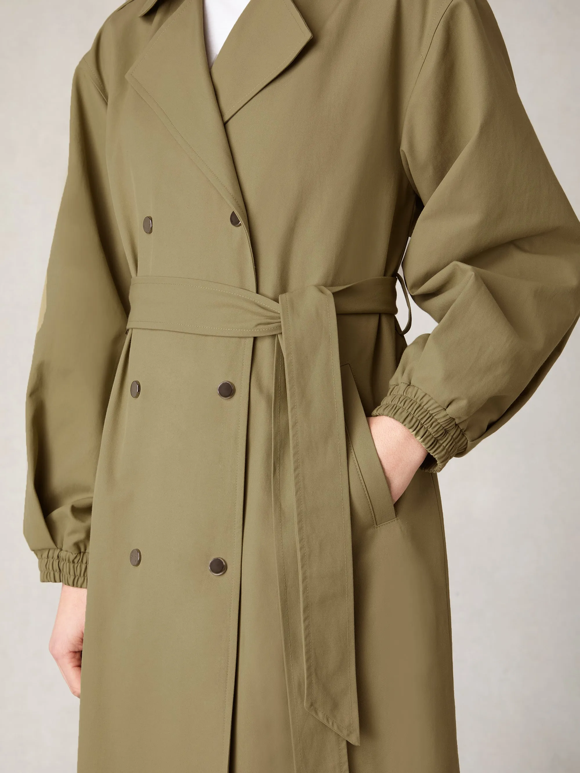 Petite Khaki Belted Trench Coat