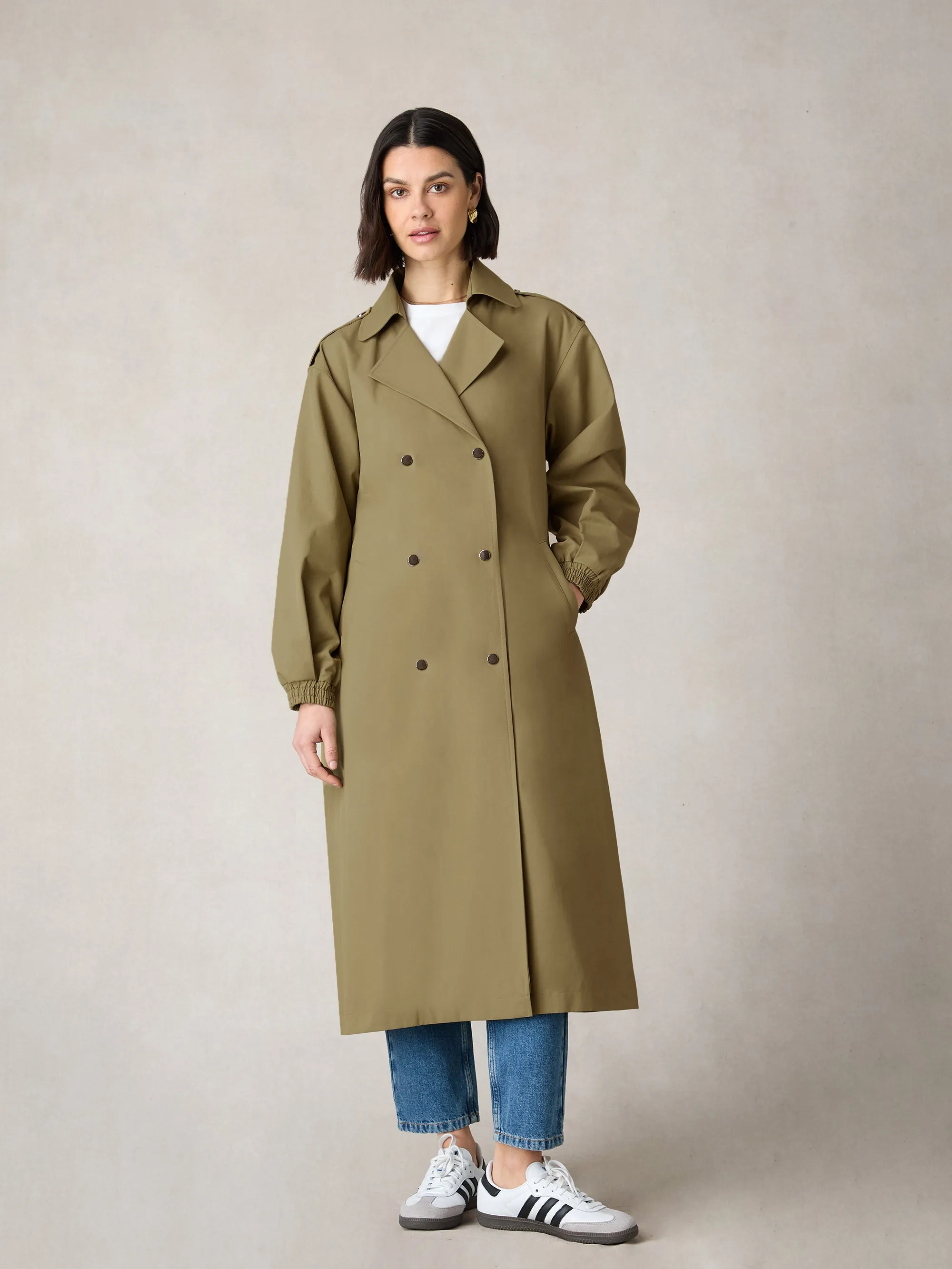 Petite Khaki Belted Trench Coat