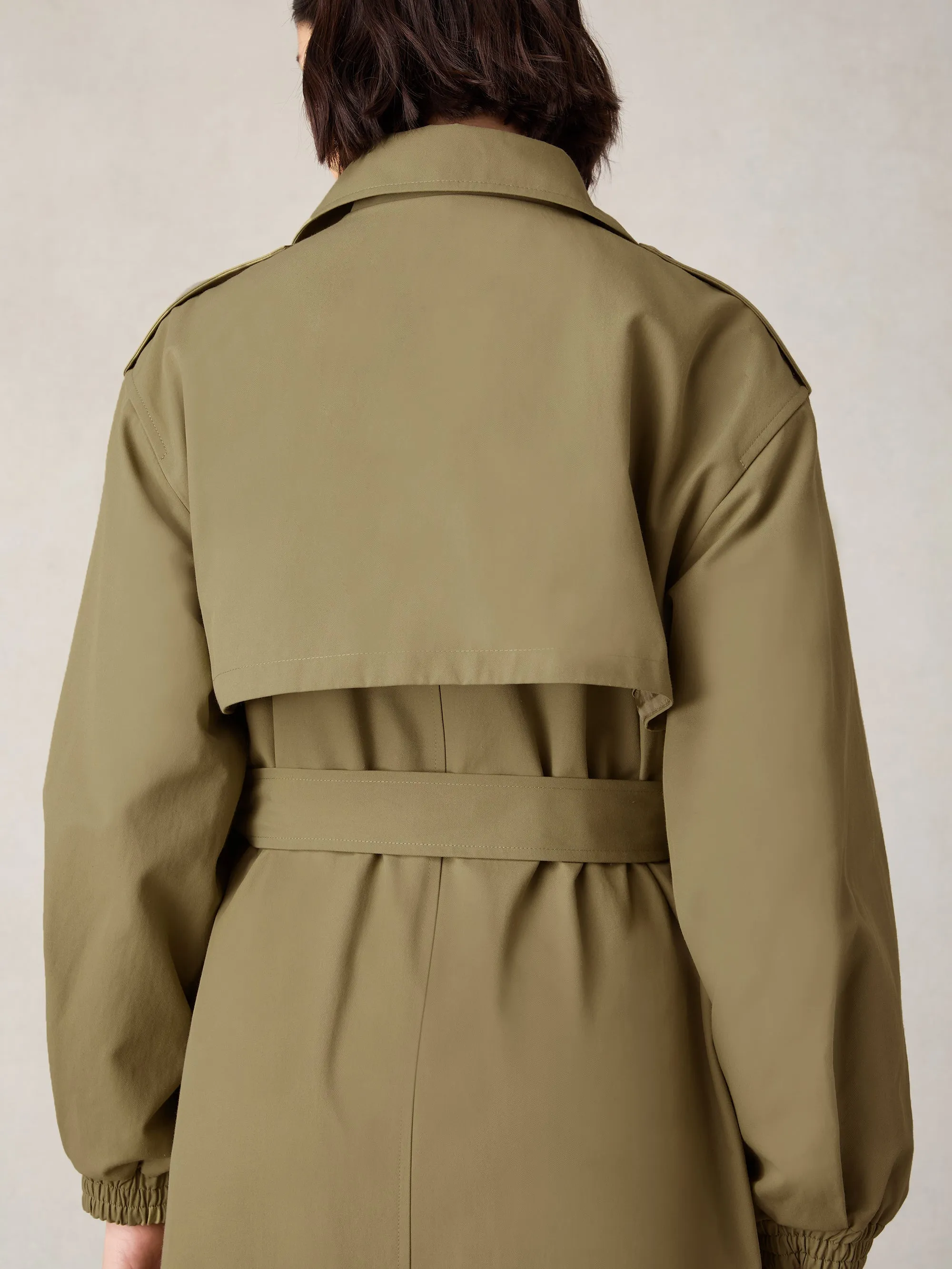 Petite Khaki Belted Trench Coat