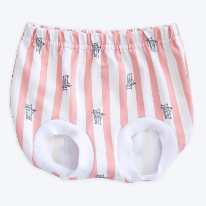 Pink Stripes Beach Chair Swim Nappy Cover