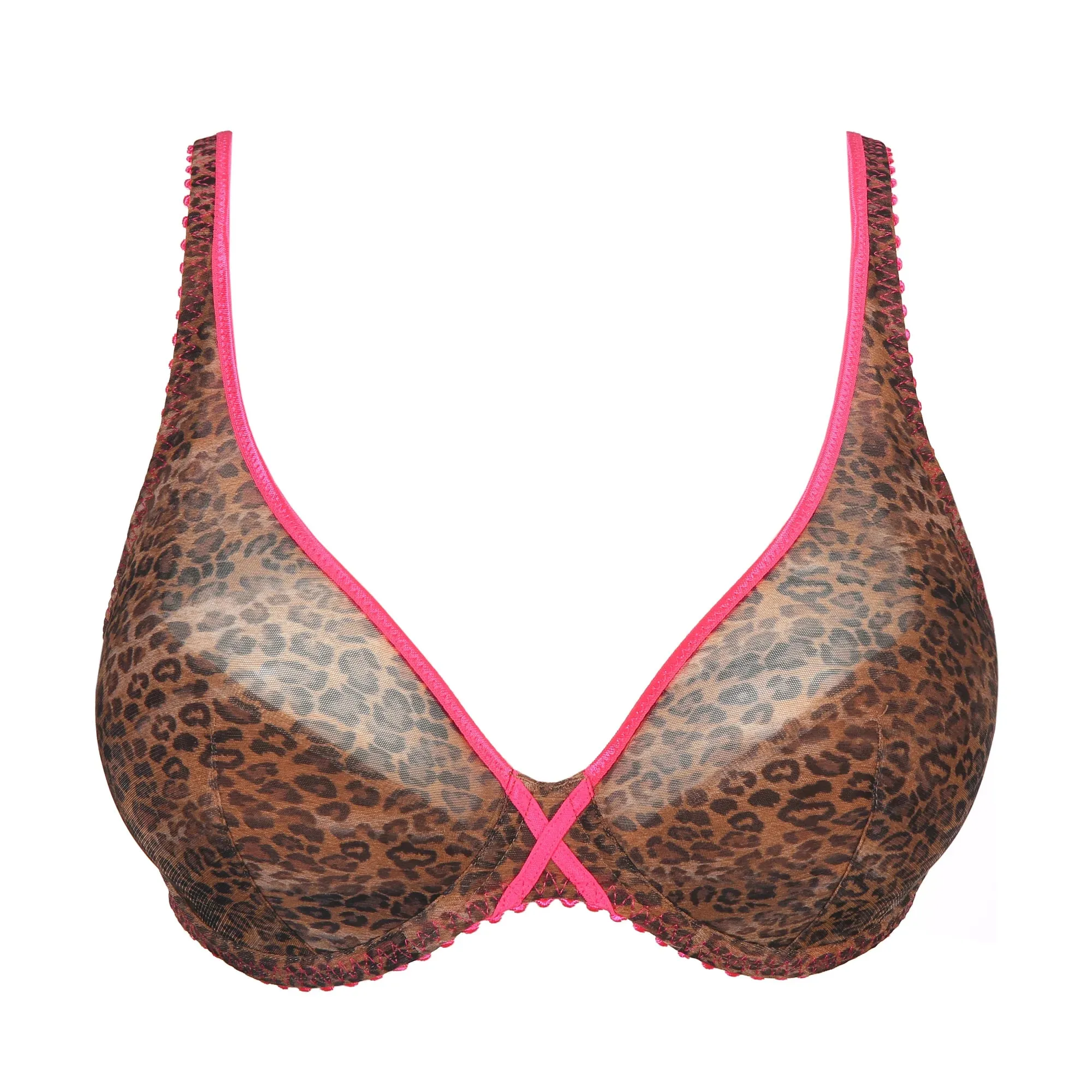 Prima Donna Twist Bralette - Cafe Plum-Cheetah