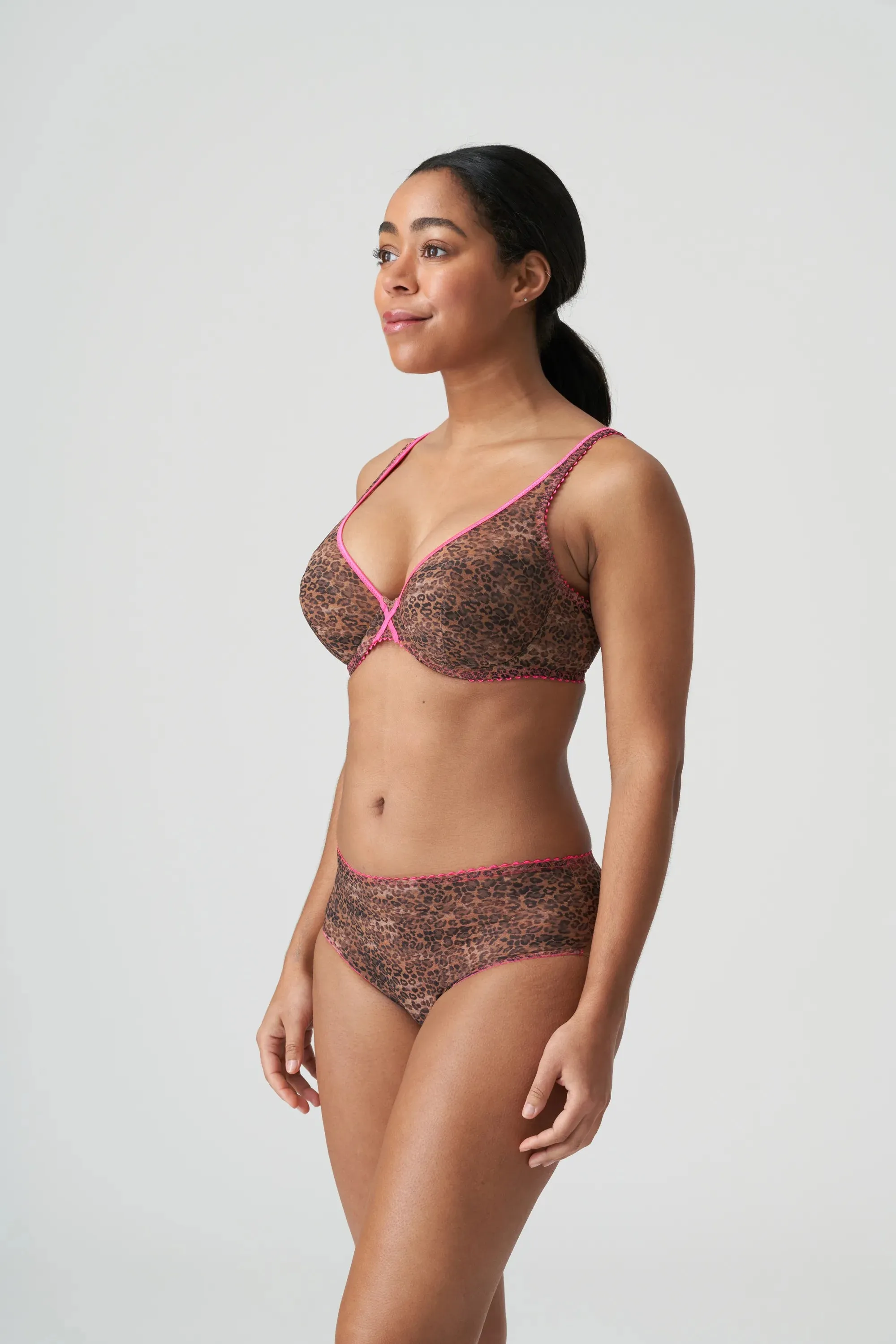 Prima Donna Twist Bralette - Cafe Plum-Cheetah