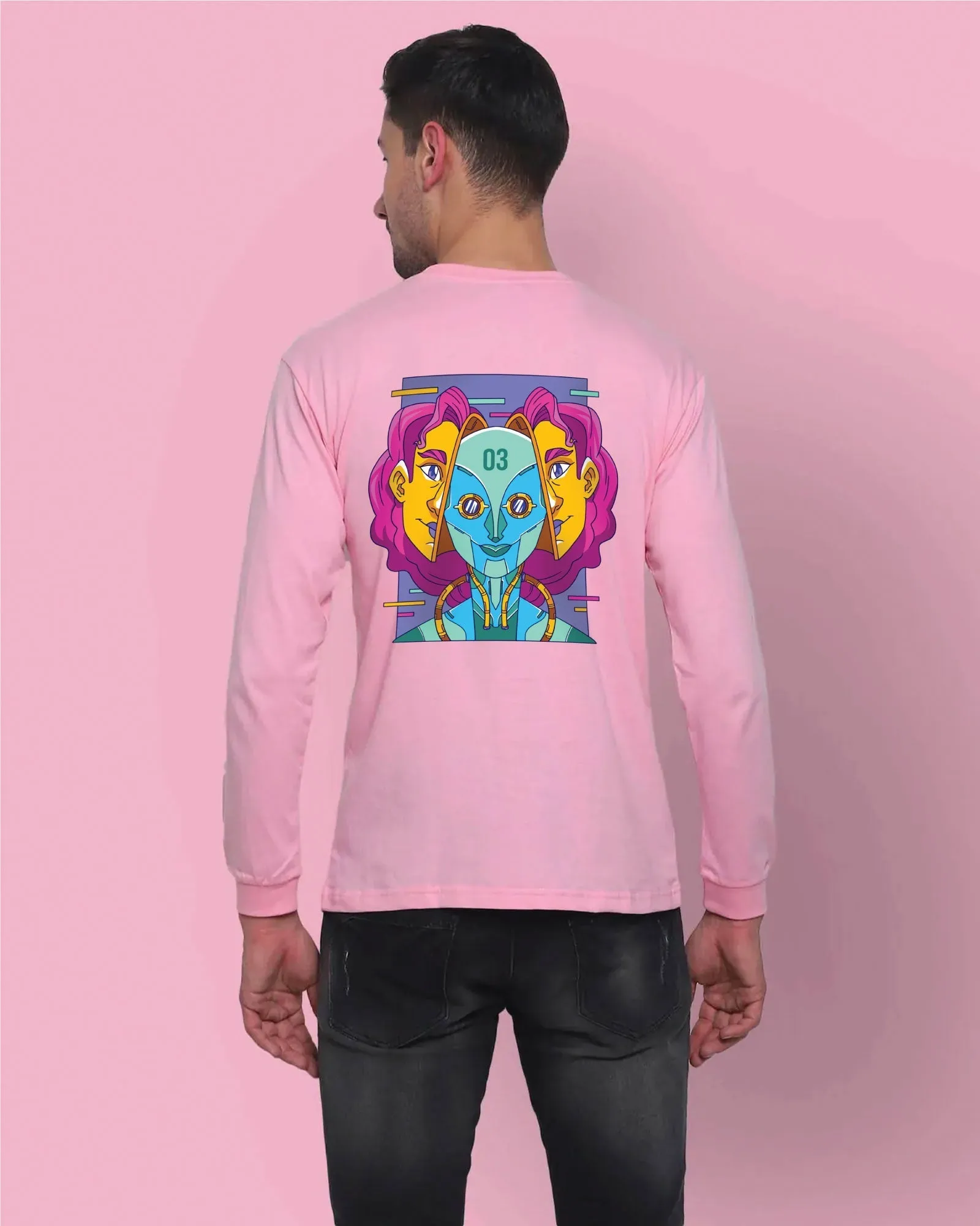 Psychedelic Alien Full Sleeves: Baby Pink