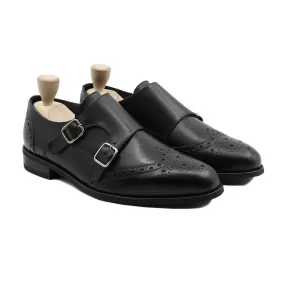 Quito - Men's  Black  Calf Leather Double Monkstrap