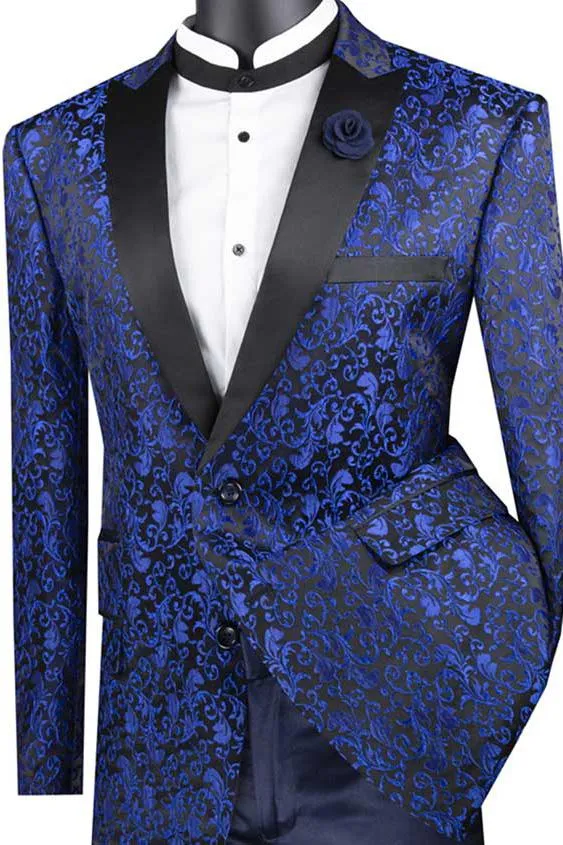 "Elegant" Blue Tuxedo Jacket (Separates)