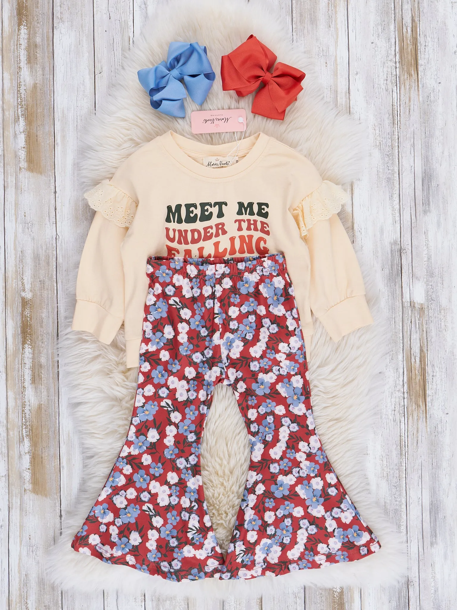 "Falling Leaves" Floral Bell Bottoms Outfit