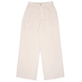 Relaxed Pleated Trouser - French Linen Fine Canvas - Ecru