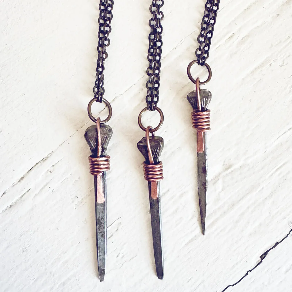 relic // antique coffin nail necklace