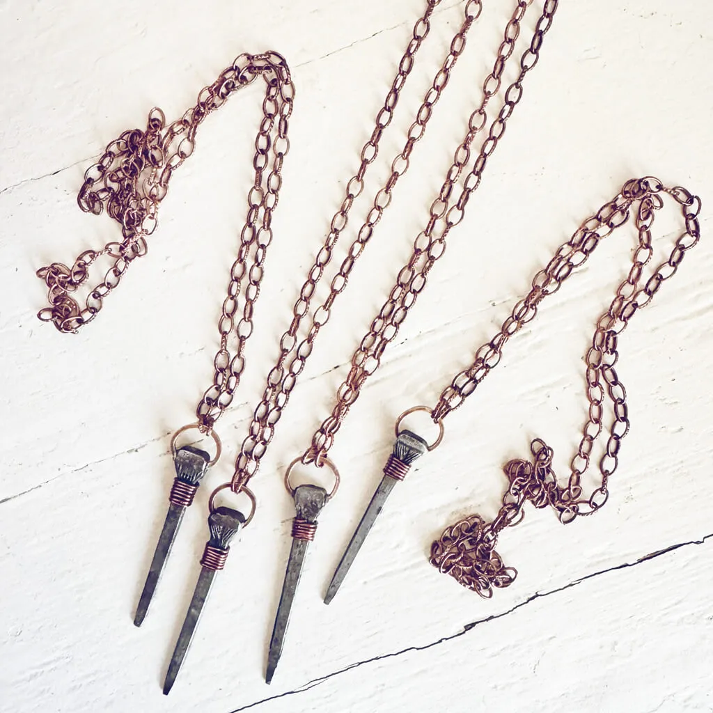 relic // antique coffin nail necklace