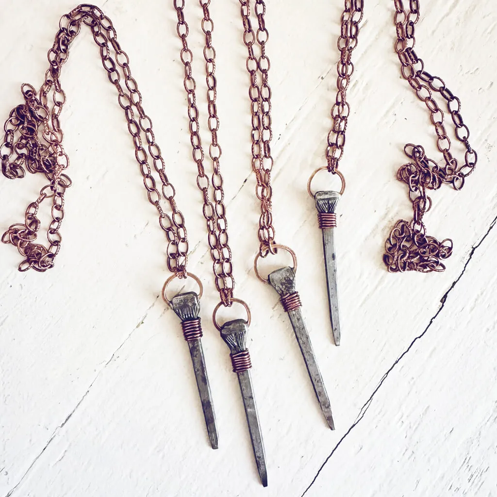 relic // antique coffin nail necklace